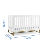 Delta Children Jade 4-in-1 Convertible Crib - Greenguard Gold Certified, Bianca White/Bronze Delta Children