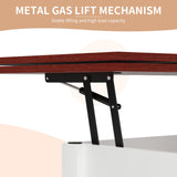 Coffee Table wth Lifting Top, Convertible Lift Top Coffee Table with Storage Drawer and Hidden Compartment, Farmhouse Lift Up Coffee Tables Converts to Dining Table for Living Room, Home Office, White VLOJELRY