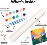 AOSGEDY 4 Pack Paint by Numbers for Adults and Kids Beginner，Landscape-Beach DIY Acrylic Painting Paint by Numbers Kits on Canvas for Kids Ages 4-8-12 Perfect for Home Wall Decor(8x8in) AOSGEDY