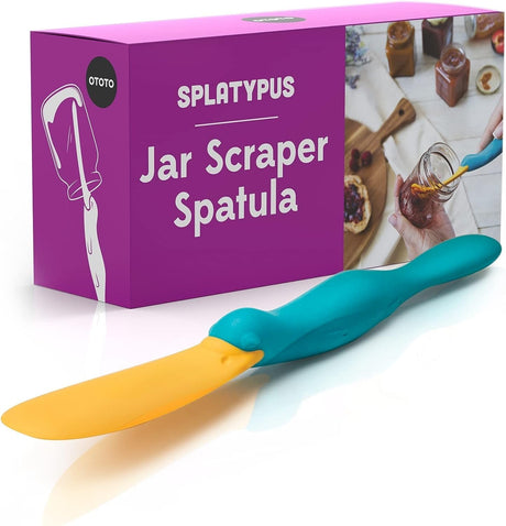 OTOTO Splatypus Jar Spatula for Scooping and Scraping - Unique Fun Cooking Kitchen Gadgets for Foodies - BPA-free & 100% Food Safe - Crepe Spreader OTOTO