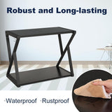 SMONTER Fish Tank Stand 40 Gallon Aquarium Stand, Metal Heavy Duty 20 Gallon Turtle Tank Shelf, Reptile Tank Stand with Hooks, L36.6*W18.5*H28, Black Oak Grain (Stand Only) SMONTER