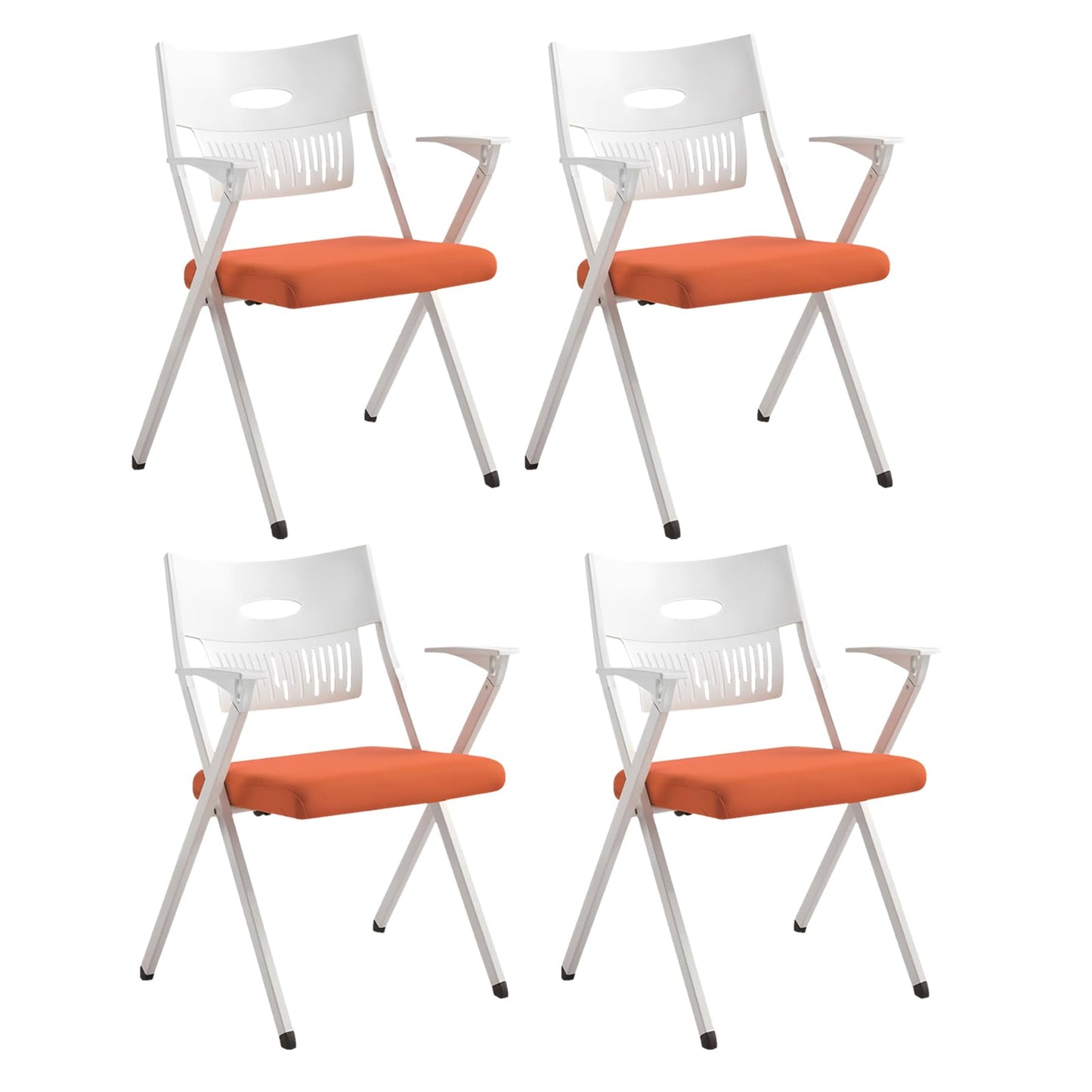 55.1in conference table,modern orange office folding Flip Top Mobile Training Table with chair and baffles with Wheels is convenient and fast, suitable for office, meeting room (4chairs)