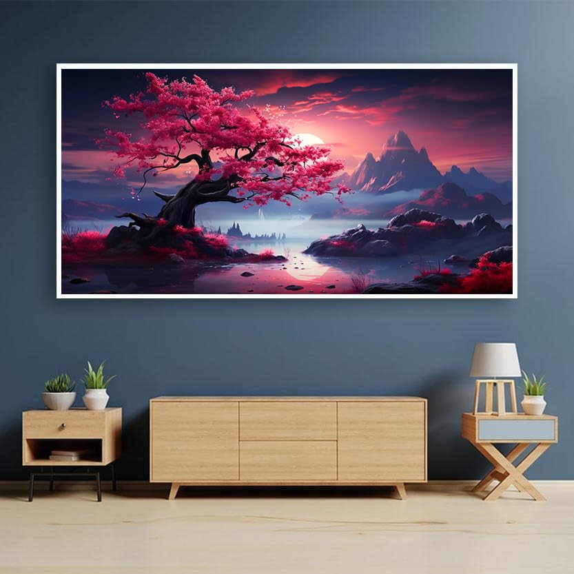 igoodom Large Diamond Painting, Landscape Large Diamond Art Kits for Adults, Full Drill Round Big Diamond Painting, DIY Gem Art and Crafts for Home Wall Decor Gift 27.5 X 15.7inch igoodom