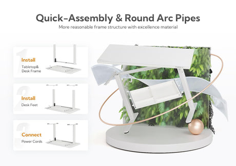 INNOVAR Wireless Charging Glass Standing Desk with Drawers, Adjustable Height Stand Up Desk, Electric Standing Desk with Storage, 48 inch, Super White INNOVAR