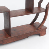 NWFashion Chinese Wooden Rosewood 11" Curio Cabinets Shelf+3PCS Mini Redware 2.5" Teacup (Plum) NWFashion