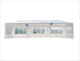GOJOOASIS Wedding Party Tent 10x30 White Outdoor Canopy Tent Outdoor Gazebo (10' x 30' with 5 Walls) GOJOOASIS