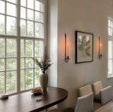 Wall Candle Holder Set of 2, Modern Candle Sconces Wall Mount Metal Holders Hanging Candle Pillar Holder for Living Room, Wedding, Farmhouse, Fireplace, Matte Black YUWENG