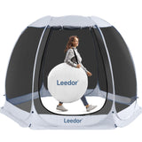 Leedor Screen House Tent for 4-8 Person, Instant Setup Mesh Net Outdoor Gazebo Sun Shade Dome Tent Pop Up Canopy with Carry Bag for Camping, Patio, Backyard, Lawn, Garden, Deck, 10 x 10 FT LEEDOR