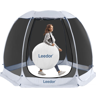 Leedor Screen House Tent for 4-8 Person, Instant Setup Mesh Net Outdoor Gazebo Sun Shade Dome Tent Pop Up Canopy with Carry Bag for Camping, Patio, Backyard, Lawn, Garden, Deck, 10 x 10 FT