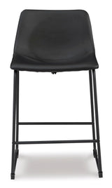 Signature Design by Ashley Centiar 24" Counter Height Modern Bucket Barstool, 2 Count, Black Signature Design by Ashley