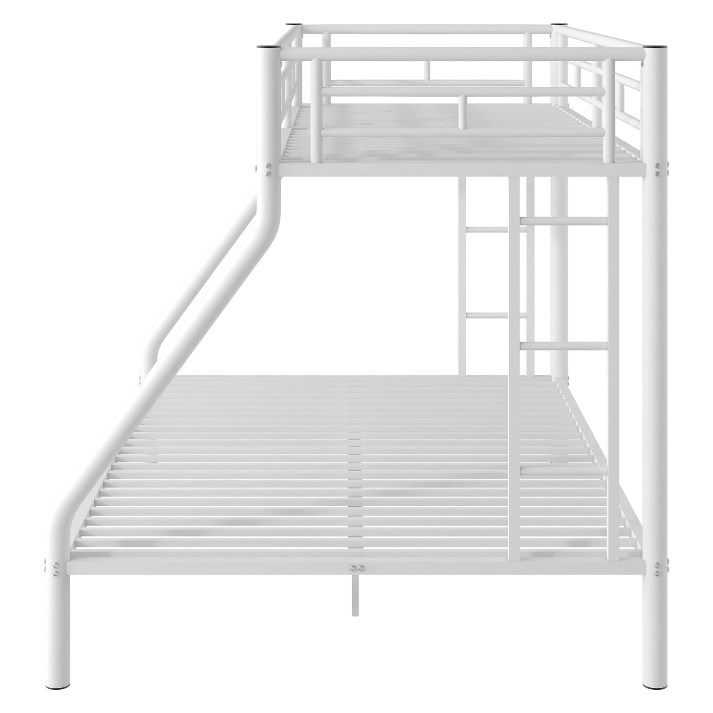 Twin XL Over Queen Bunk Beds with Ladder and Full Length Guardrail, Heavy Duty Bunk Beds/Twin XL Over Queen Bunk Bed for Kids, Twin XL Over Queen Bunk Bed White