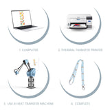 ASUNFO 50 Pcs Sublimation Lanyards Blank Bulk White Neck Lanyards Heat Transfer for ID Badge Holder Keychain ASUNFO