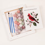 CraftLab Wild Birds Paint by Numbers Kit for Adults Teens Beginners, DIY Painting Accessories, Brushes Acrylic Paints, Stretched Canvas 10 x 12 inch Gift (Cardinal & Dogwood) CraftLab