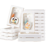 Dunzoom 30 Pcs Sublimation Keychain Blanks Gift Box 5.4" x 3.4" x 0.7" MDF Sublimation Blanks Holder Acrylic Keychain Packaging Box with Window Display Card for Rectangle Round Keychain Gift Wrapping Dunzoom