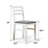 Livinia Seattle 5-Piece Wooden Dining Table Set for 4, Modern Farmhouse Kitchen Dining Room Set with Solid Wood Ladder Back Chairs for Small Space (White) Livinia