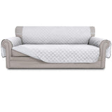 Easy-Going Reversible Couch Cover for 3 Cushion Couch Sofa Cover for Dogs Water Resistant Furniture Protector Cover with Foam Sticks Elastic Straps for Pet Cat (Sofa, White/White) Easy-Going
