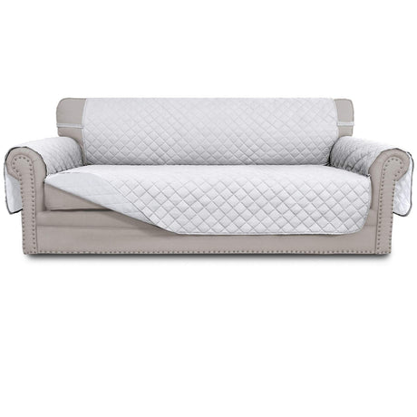 Easy-Going Reversible Couch Cover for 3 Cushion Couch Sofa Cover for Dogs Water Resistant Furniture Protector Cover with Foam Sticks Elastic Straps for Pet Cat (Sofa, White/White) Easy-Going