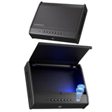 PINEWORLD Biometric Gun Safe For Handgun, Pistol Safe With Fingerprint Backlit Keypad, Quick Access Handgun Safe for Firearm, Gun Lock Box With Interior Light Cable For Nightstand Car Large Size PINEWORLD