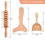 Komogir 3-in-1 Wood Therapy Massage Tools Lymphatic Drainage Massager Wooden Massager for Maderoterapia,Anti-Cellulite, Body Sculpting & Contouring Komogir