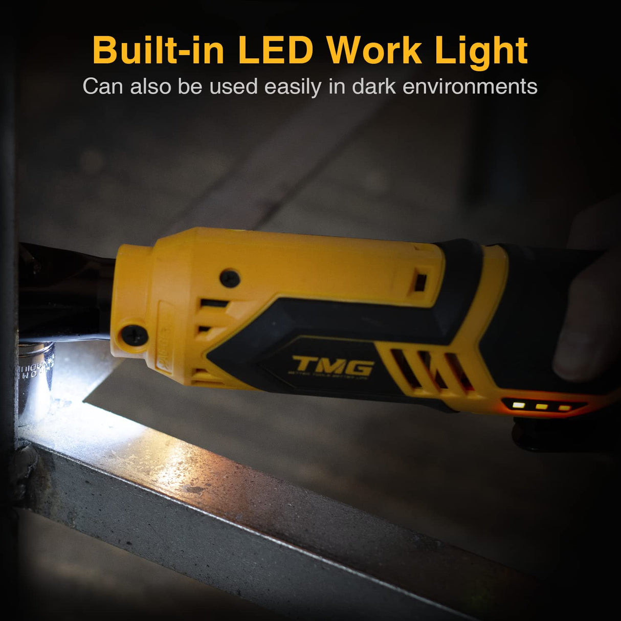 Meagle Cordless Ratchet Electric Ratchet for Husband/Diy/Pro Mechanic Battery Ratchet Power Ratchet Suitable for Auto/Home Repair, 3/8 Inch Ratchet 40 Ft-Lbs 230 Rpm 12V, 2000Mah for Auto Shop Meagle