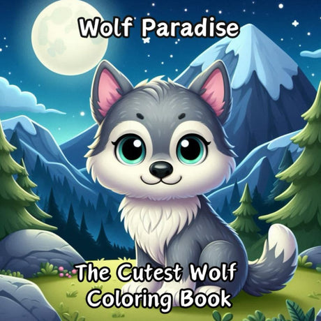 Wolf Paradise: The Cutest Wolf Coloring Book: Coloring Book of Cute Cartoon Wolves, Adult and Kid Coloring Book. Relaxing Kid and Adults Coloring Pages (Animal Paradise Coloring Series) Majosta
