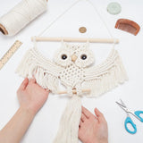 ACRNIGHEET DIY Owl Macrame Kit with Instruction - Handmade White Owl Hanging Ornament Boho Hand Woven Macrame Making Kit for Home Decor ACRNIGHEET