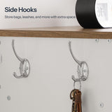 HOOBRO Shoe Cabinet, Farmhouse Shoe Storage Cabinet, Shoe Organizer Cabinet with Hooks and Adjustable Shelves, Shoe Cabinet Storage for Entryway, Living Room, White and Walnut WH16SC01 HOOBRO