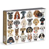 Galison Paper Dogs 1000 Piece Puzzle - 1000 Piece Jigsaw Puzzle for Adults, 24 Hand Cut Dog Portraits, Thick and Sturdy Pieces, Perfect for Puzzle and Dog Lovers Galison