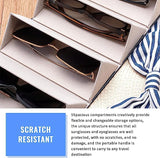 Ticacos Travel Sunglasses Organizer, Sunglasses Travel Case for Multiple Pairs, Multiple Glasses Travel Case for Women, Men Ticacos