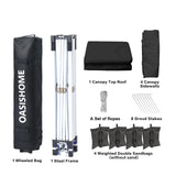 OASISHOME Pop-up Gazebo Instant Portable Canopy Tent 10'x10', with 4 Sidewalls, Windows, Wheeled Bag, for Patio/Outdoor/Wedding Parties and Events (10FTx10FT, Black) OASISHOME