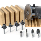 Fivepears 12 Pieces Tungsten Carbide Router Bit Set 1/4 Inch Shank for Beginners Woodworking, Include Straight, Dovetail, Chamfer, Cove, Flush Trim, Round Over, 90 V Grooving, Raised Panel Router Bit FIVEPEARS