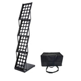 Polmart 4-Tier Brochure Stand. Heavy Literature Display Magazine Rack with Adjustable Pockets. Portable Collapsible Design with Carry Bag for Trade Shows, Offices, Retail Stores (Black) Polmart
