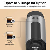 CHULUX Bafè-Pro Espresso Machine, Mini Espresso Machine for Nespresso Original Capsules, Single Serve Coffee Machine for Home Espresso & Lungo Maker, Italian ODE 20 Bar Pump, Metallic Gray CHULUX