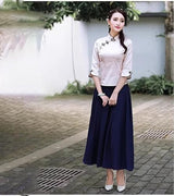 Chinese womens short suit Han spring and summer twopiece set of tea S2 top single piece L ChenKongHai