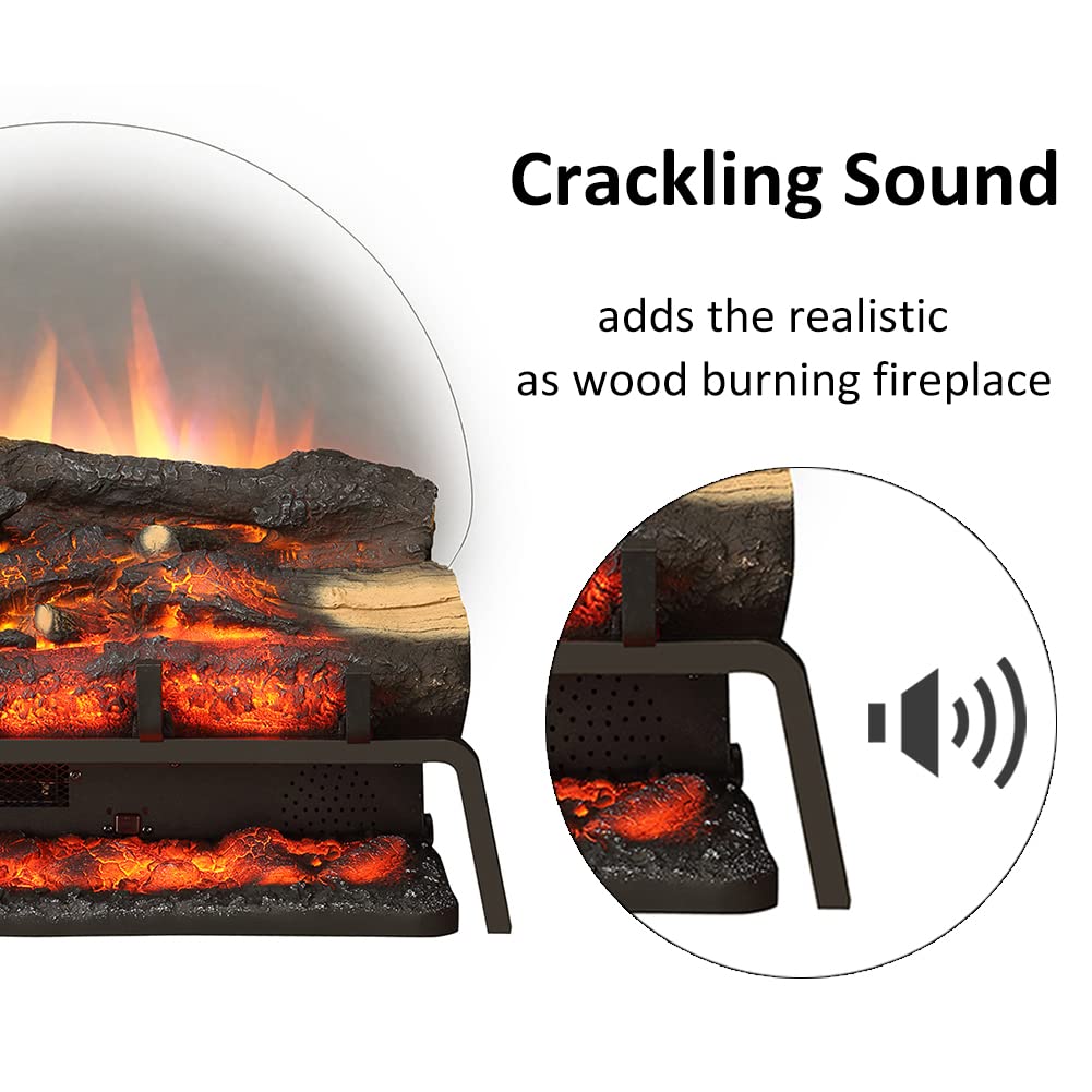 LegendFlame 23" W Free Standing Electric Fireplace Log Set (EF290), Fireplace Insert, Heater 750W/1500W, Crackling Sound, Remote Control Legend Flame
