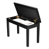 SONGMICS Duet Piano Bench with Padded Cushion and Storage Compartment for Music Books, Tufted Wooden Seat, Black ULPB074B01 SONGMICS