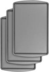 BakerEze Medium Nonstick Cookie Pan, 15.2''L x 10.2''W, Set of 3 G & S Metal Products Co
