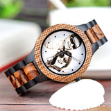BOBO BIRD Mens Personalized Engraved Wooden Watches Quartz Casual Wristwatches for Men Family Friends Customized Watch (Zebra A) BOBO BIRD