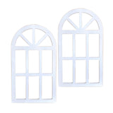 Cregugua 2-Pack Rustic Wood Arch Window Frame for Wall Decor 9x15.8 In Cregugua