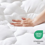 CozyLux Full Size Mattress Pad Mattress Cover Deep Pocket Up to 21" Non Slip Cotton Cooling Mattress Topper Breathable and Soft Thick Pillowtop 450GSM Bed Mattress Pad (54x75) Inches White CozyLux