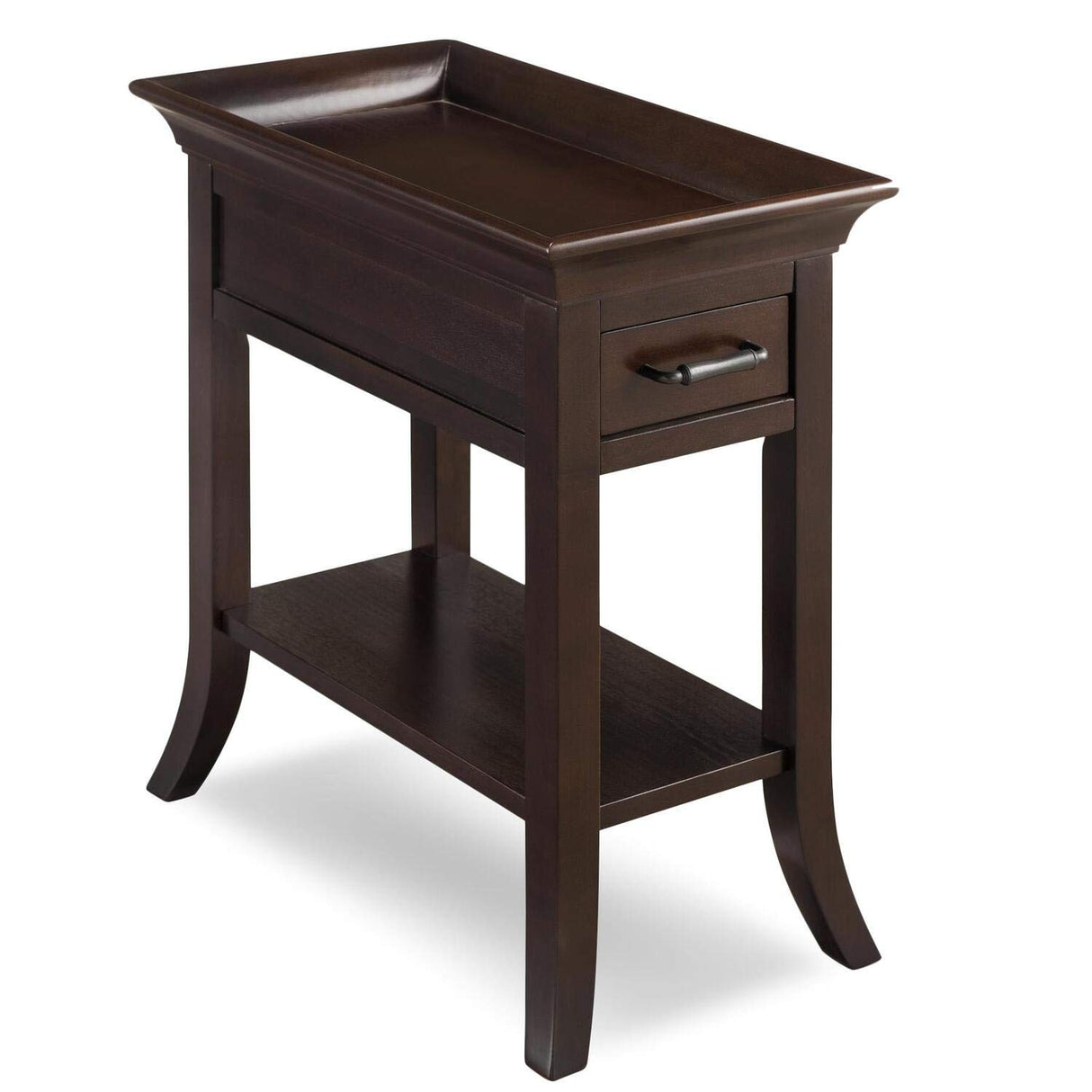 Leick Home Traditional Cherry Tray Edge Chairside Table Leick Home