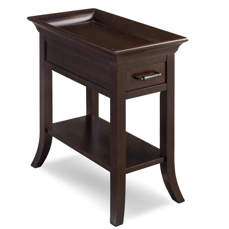 Leick Home Traditional Cherry Tray Edge Chairside Table Leick Home