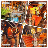 DIY Book Nook Kit,New DIY Dollhouse Booknook Bookshelf Insert Decor,3D Wooden Puzzles with LED,Book Nook Miniature Kit,Birthday Easter Home Decor for Teens Adult (Spirit Valley of The Magic Ring)