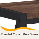 Rustic Oak BON AUGURE 55" Counter Height Bar Table - Tall Pub Console for Dining and Living Spaces BON AUGURE