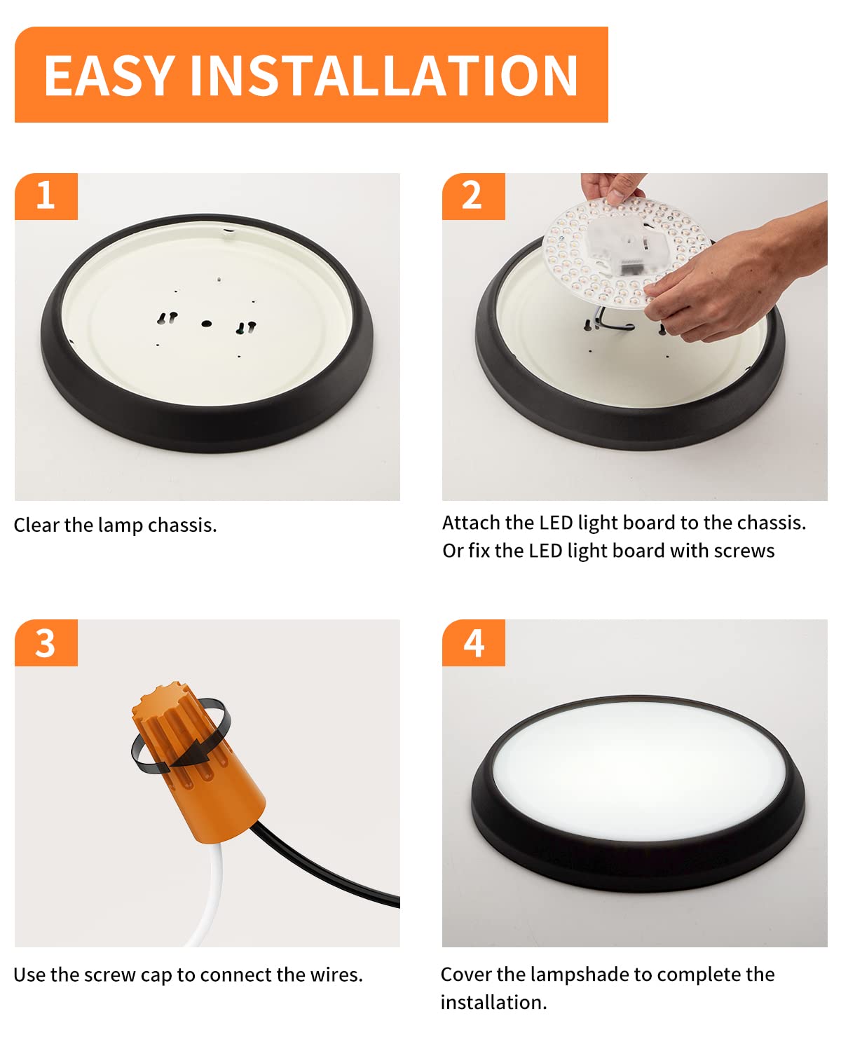 Tomosu 2 Pack Ceiling Fan Lamp Replacement, 6.69 inch Dimmable 3CCT 3000K/4000K/5000K 36W 3200LM, Ceiling Fan LED Light Kit Replacement, LED Light Engine Retrofit Kit Tomosu