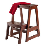 Winsome Beech Wood Double Step Stool, Antique Walnut (94022) Winsome