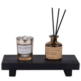 Small Wood Tray Pedestal Stand Farmhouse Bathroom Decor Decorative Wooden Riser Kitchen Soap Dish Holder for Vanity, Counter, Sink, Black zoocatia