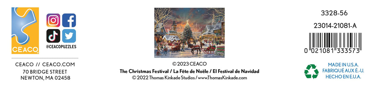Ceaco - Thomas Kinkade - Holiday - Christmas Festival - 1000 Piece Jigsaw Puzzle Ceaco