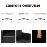 VAMEPOLE 57" Modern Sofa Couch, Black Faux Leather Loveseat for Living Room, Comfy Office Love Seats, Small Couches for Small Space VAMEPOLE