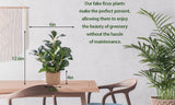 12.6" Fake Plants in Brown Ceramic Vase Real Looking and Touching Evergreen Ficus Leaf Faux Plant Indoor for Book Shelf Bathroom Office Desk Kitchen Counter Bedroom Small Space Artificial Plant Decor Ewtogift